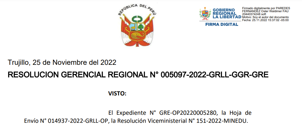 RESOLUCIÓN GERENCIAL REGIONAL-005097-2022-GGR-GRE