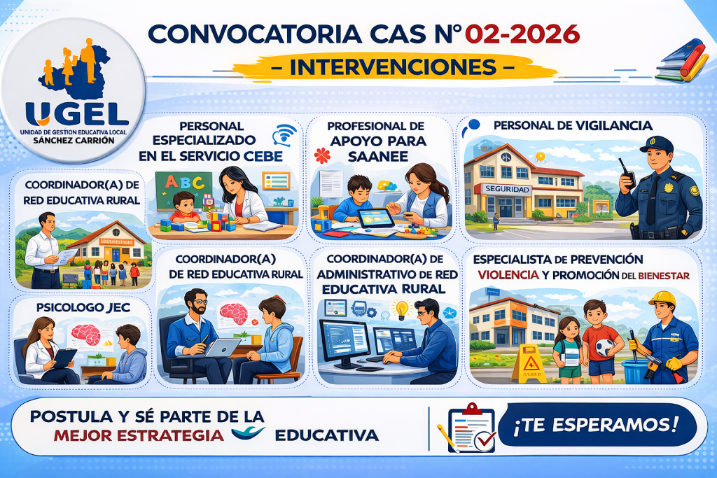 CONVOCATORIA PÚBLICA A PROCESO CAS N° 02-2026 – IN&hellip;